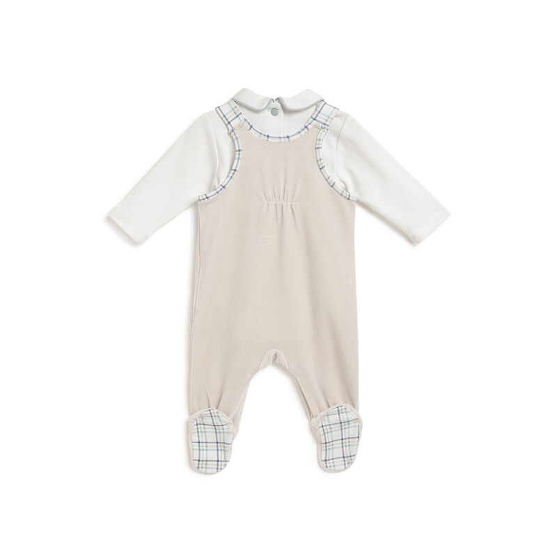 Boys Medium Natural Solid Bodysuit With Babysuit image number 3